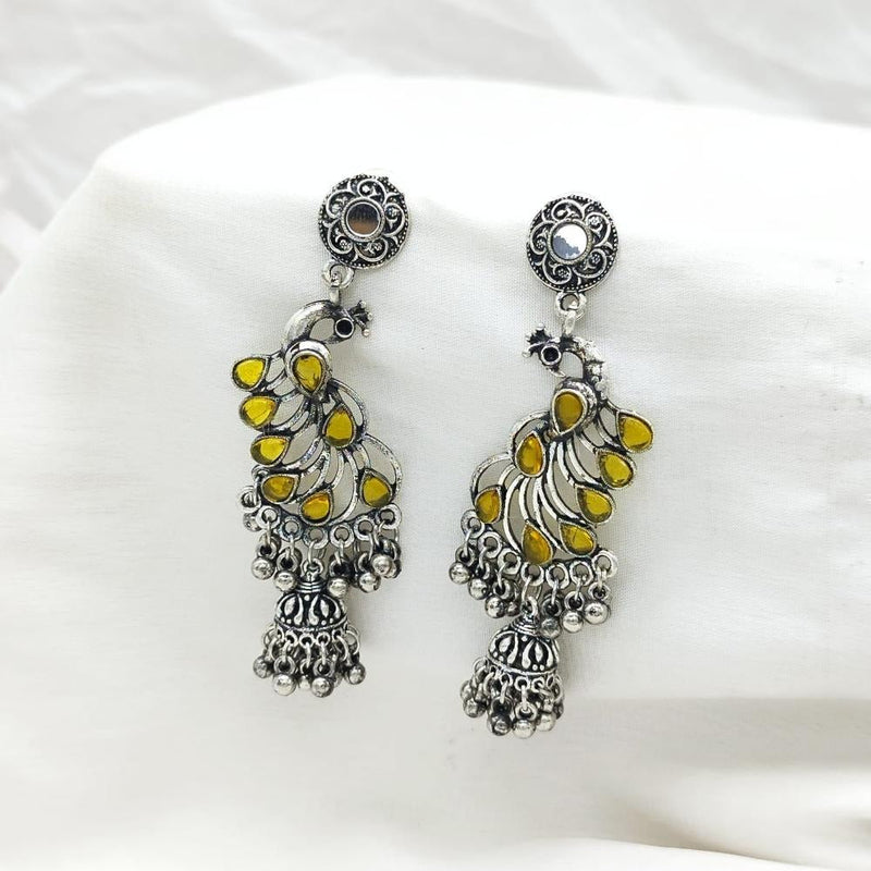 Akruti Collection Oxidised Plated Pota Stone Dangler Earring