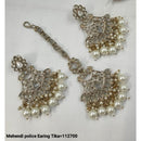Akruti Collection Gold Plated Crystal Stone Earrings With Maangtikka