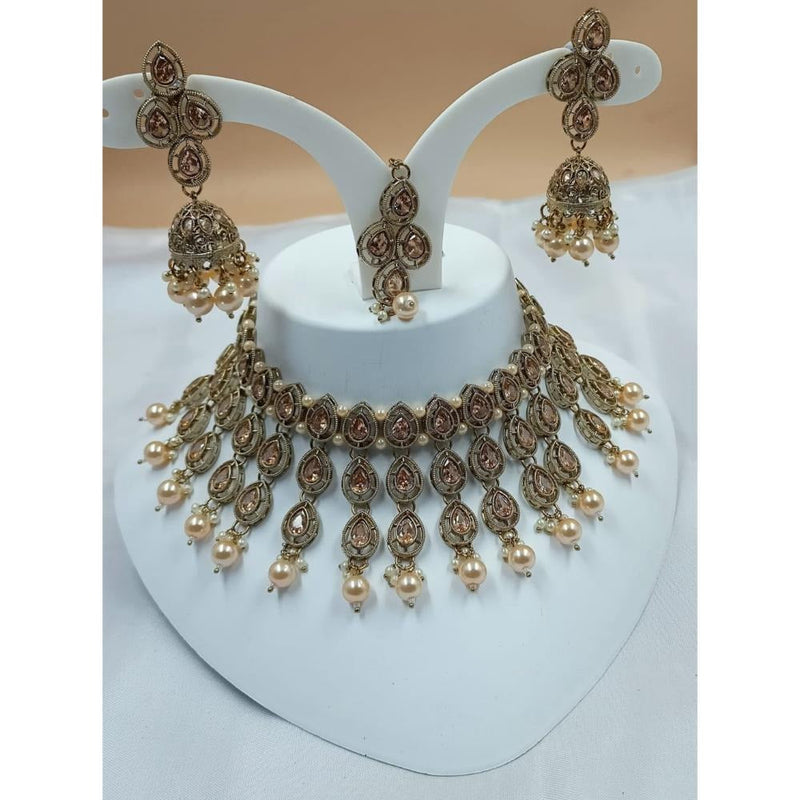 Akruti Collection Gold Plated Austrian Stone Necklace Set