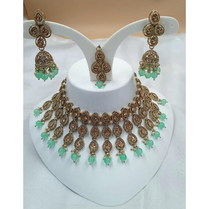 Akruti Collection Gold Plated Austrian Stone Necklace Set