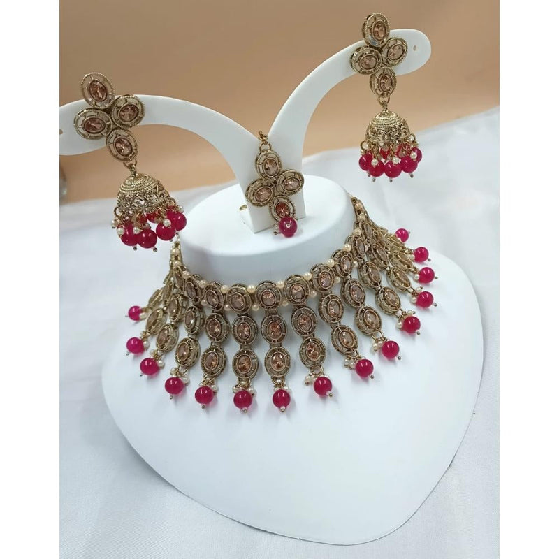 Akruti Collection Gold Plated Austrian Stone Necklace Set