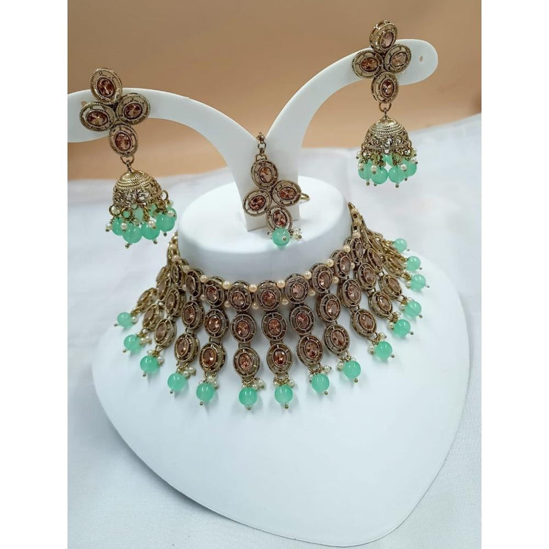 Akruti Collection Gold Plated Austrian Stone Necklace Set