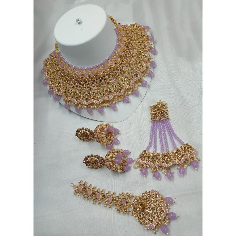 Akruti Collection Gold Plated Austrian Stone Choker Necklace Set