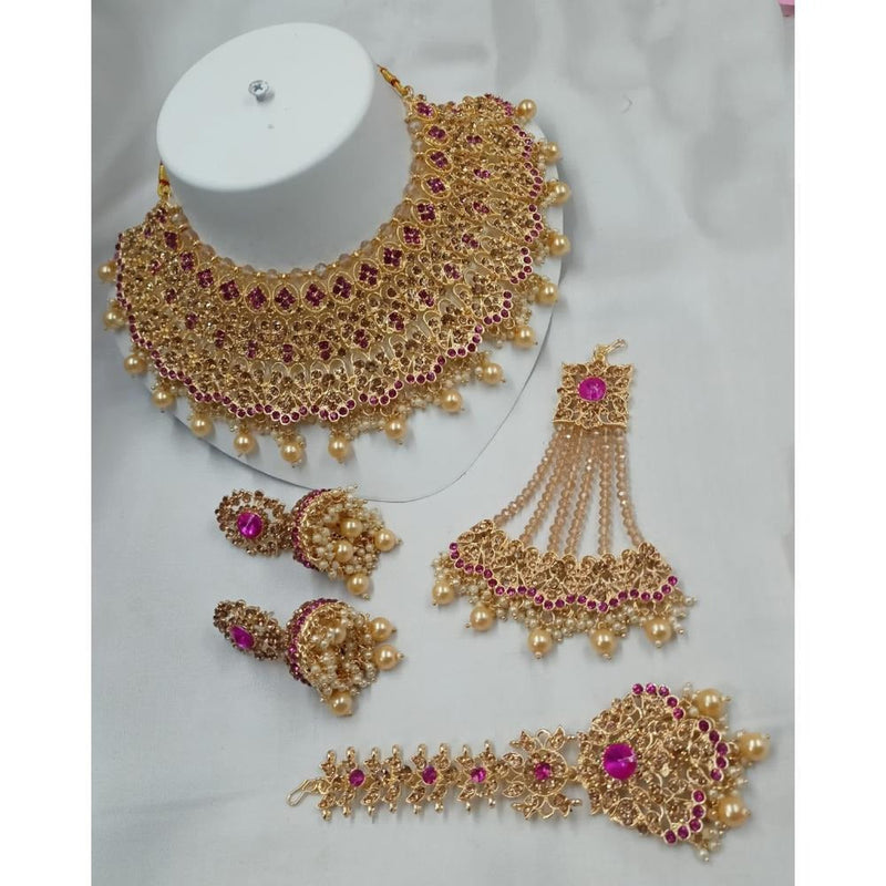 Akruti Collection Gold Plated Austrian Stone Choker Necklace Set