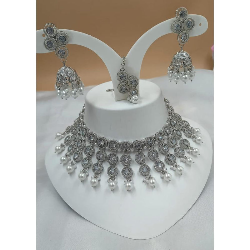 Akruti Collection Silver Plated Austrian Stone Necklace Set