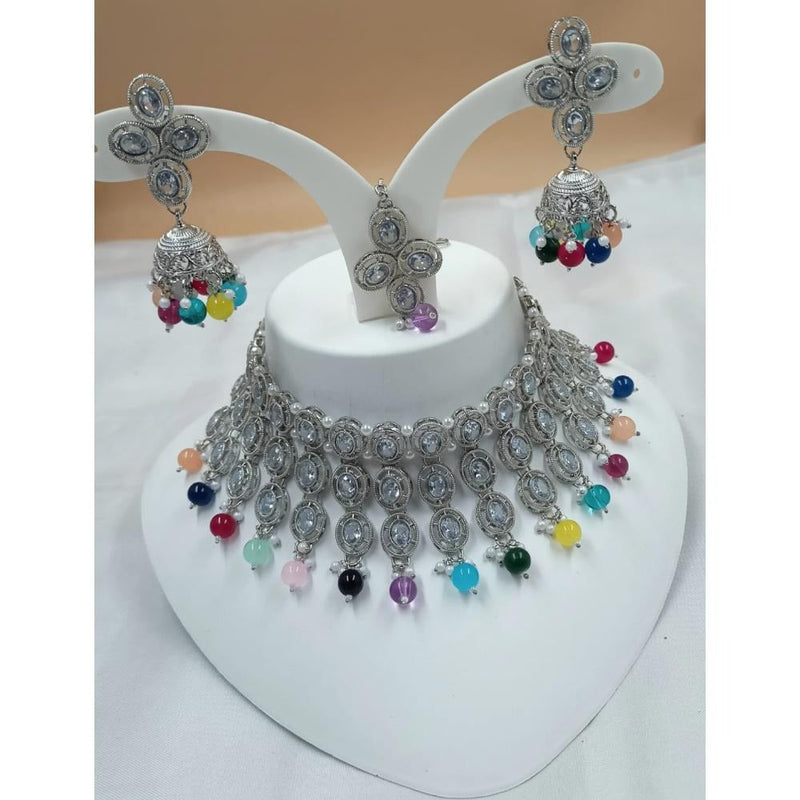 Akruti Collection Silver Plated Austrian Stone Necklace Set