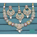 Akruti Collection Gold Plated Crystal Stone And Pearls Necklace Set