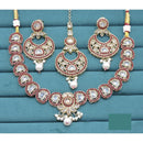 Akruti Collection Gold Plated Crystal Stone And Pearls Necklace Set