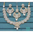 Akruti Collection Gold Plated Crystal Stone And Pearls Necklace Set