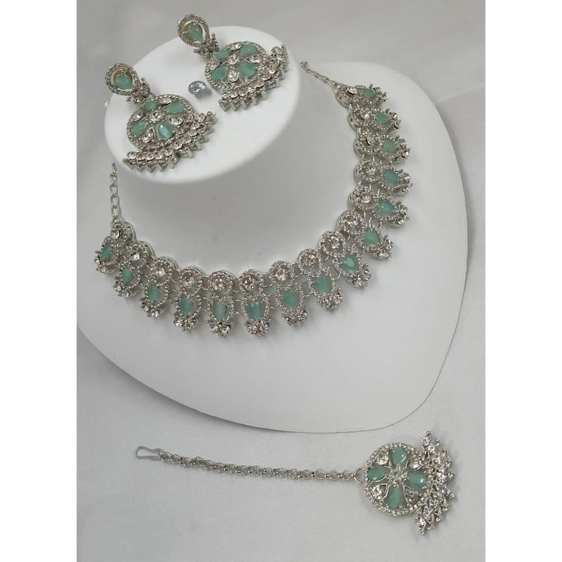 Akruti Collection Silver Plated Austrian Stone Choker Necklace Set