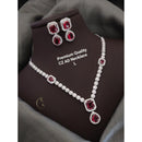 Akruti Collection Silver Plated AD Necklace Set