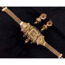 Akruti Collection Gold Plated Pota Stone Choker Necklace Set