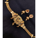Akruti Collection Gold Plated Pota Stone Choker Necklace Set
