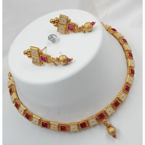 Akruti Collection Gold Plated Crystal Stone Necklace Set