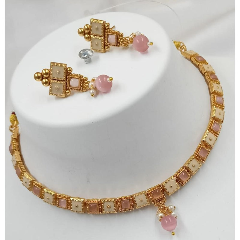 Akruti Collection Gold Plated Crystal Stone Necklace Set