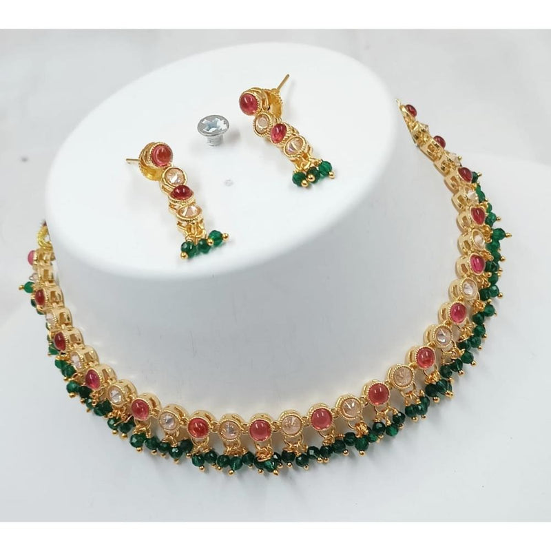 Akruti Collection Gold Plated Crystal Stone Necklace Set