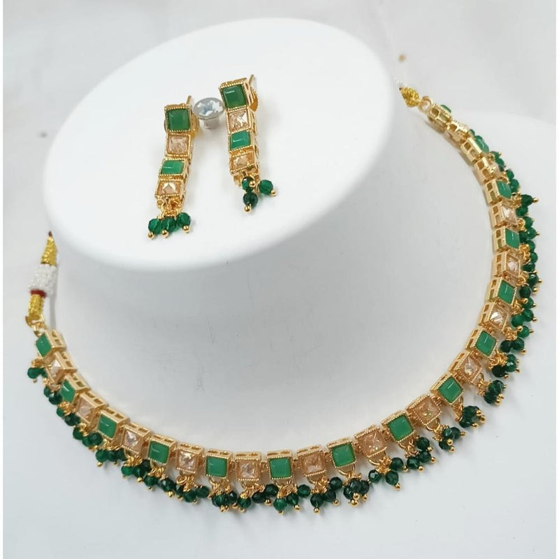 Akruti Collection Gold Plated Crystal Stone Necklace Set