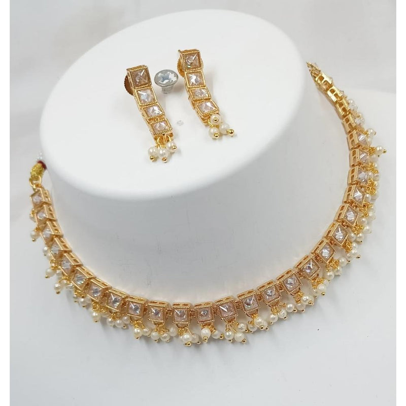 Akruti Collection Gold Plated Crystal Stone Necklace Set