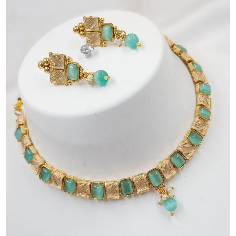 Akruti Collection Gold Plated Crystal Stone Necklace Set