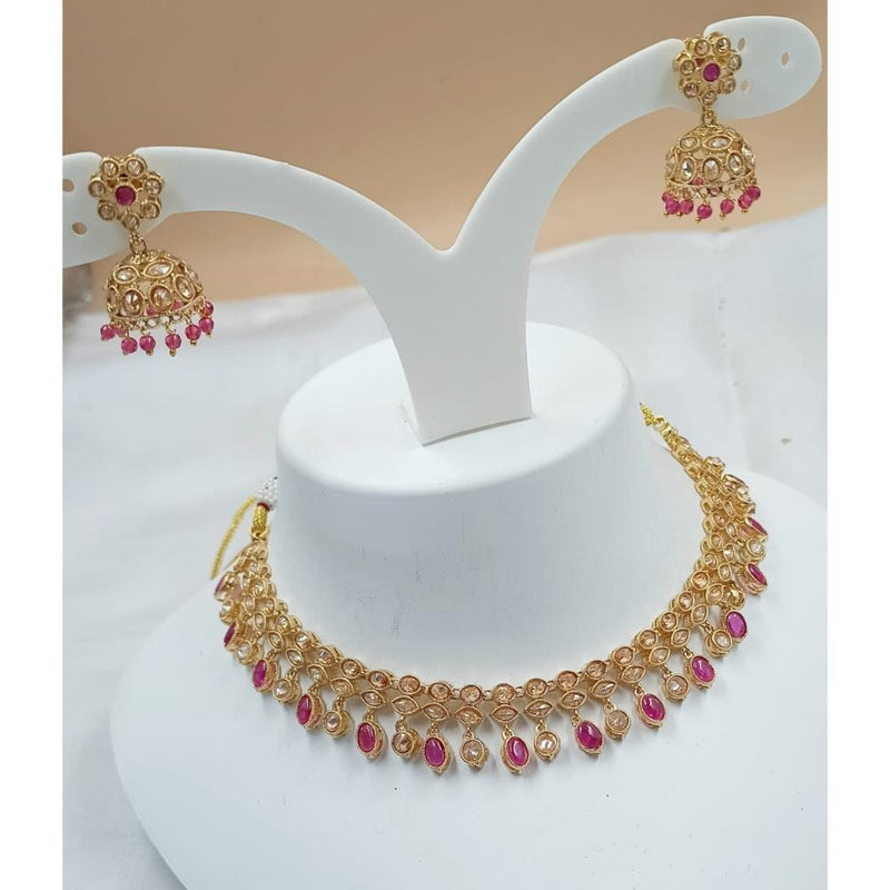 Akruti Collection Gold Plated Crystal Stone Necklace Set