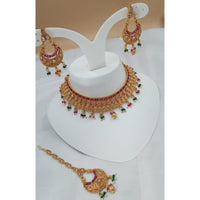 Akruti Collection Gold Plated Crystal Stone Necklace Set