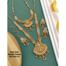 Akruti Collection Gold Plated Pota Stone Necklace Combo