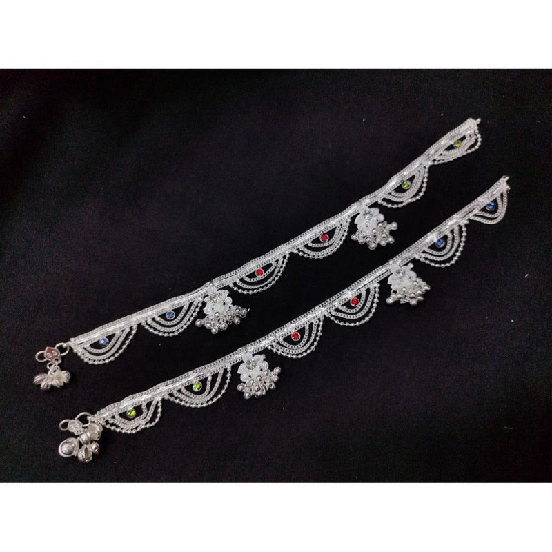 Akruti Collection Silver Plated Austrian Stone Payal