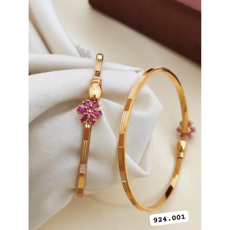 Akruti Collection Gold Plated Openable Bangle Set