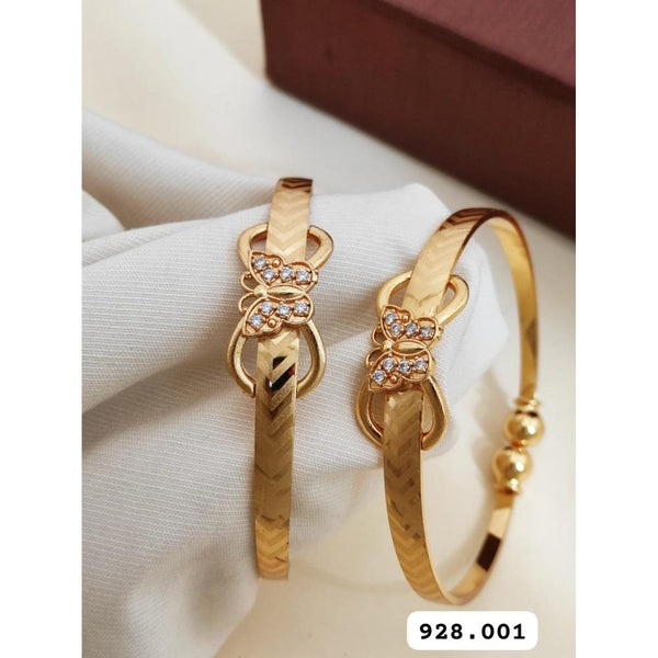 Akruti Collection Gold Plated Openable Bangle Set