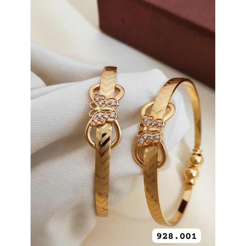 Akruti Collection Gold Plated Openable Bangle Set