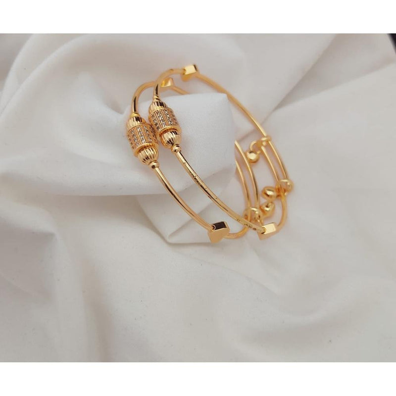 Akruti Collection Gold Plated Adjustable Bangle Set