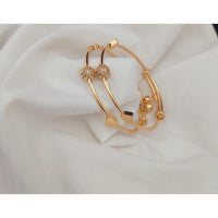 Akruti Collection Gold Plated Adjustable Bangle Set