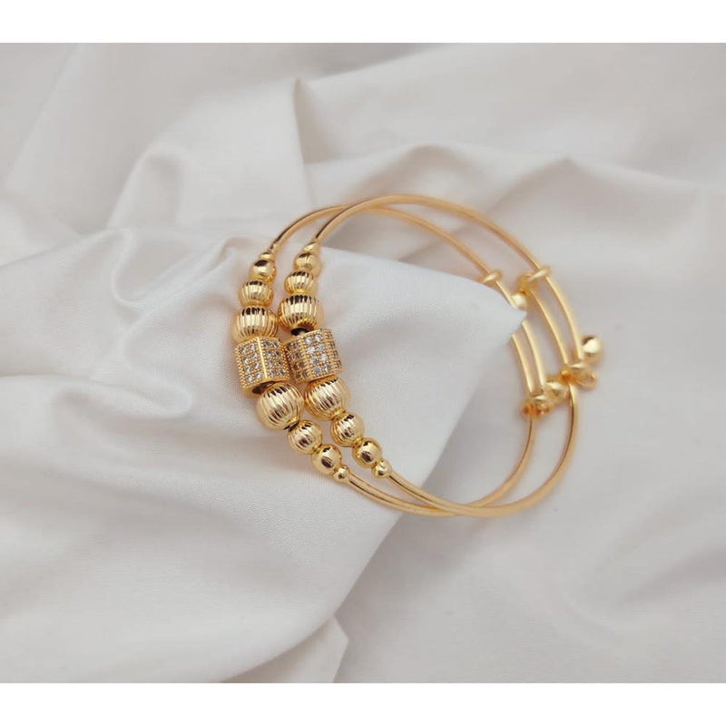 Akruti Collection Gold Plated Adjustable Bangle Set