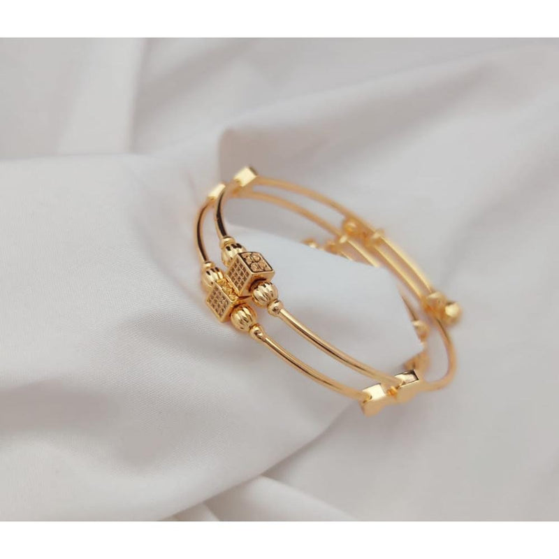 Akruti Collection Gold Plated Adjustable Bangle Set