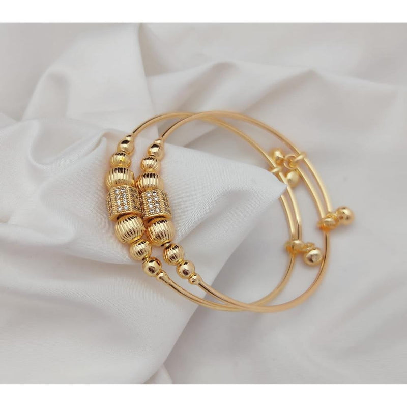 Akruti Collection Gold Plated Adjustable Bangle Set