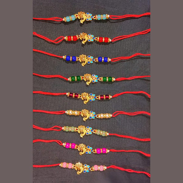 Akruti collection Gold Plated Austrian Stone Rakhi Assorted Color ( Any 3 )