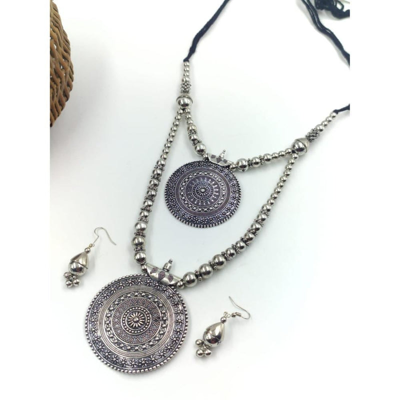 Akruti Collection  Oxidised  Plated Necklace Set