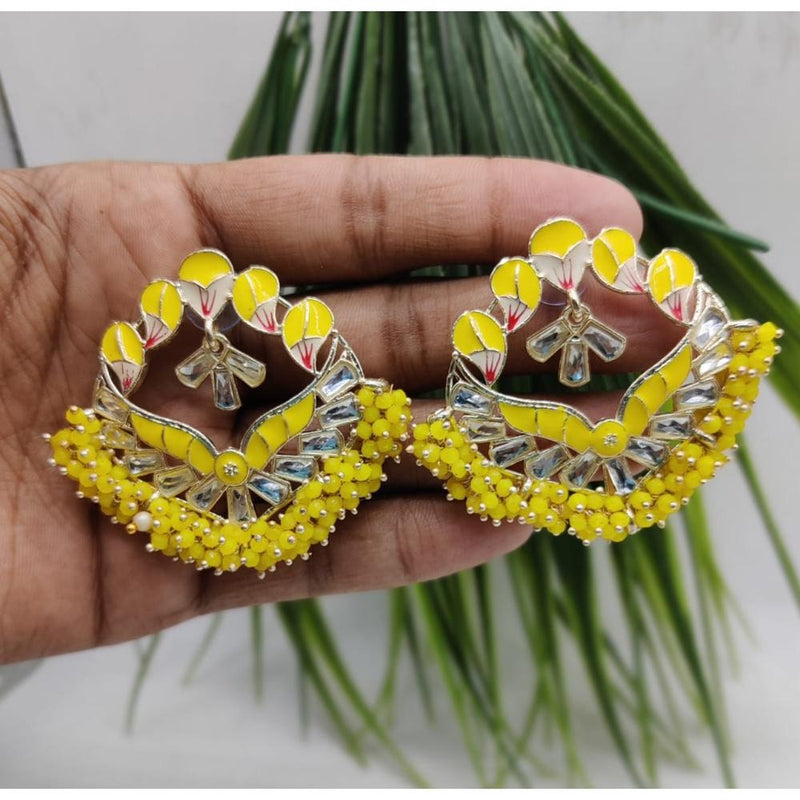 Akruti Collection Gold Plated Kundan And Meenakari  Stud Earrings