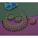 Akruti Collection Gold Plated Crystal Stone And Beads Necklace Set