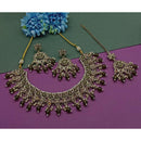 Akruti Collection Gold Plated Crystal Stone And Beads Necklace Set