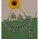 Akruti Collection Gold Plated Crystal Stone And Beads Necklace Set