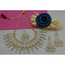 Akruti Collection Gold Plated Crystal Stone And Beads Necklace Set