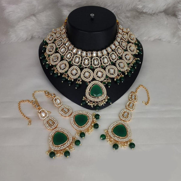 Akruti Collection Gold Plated Kundan And Austrian Stone Necklace Set