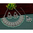 Akruti Collection Silver Plated Crystal Stone And Beads Necklace Set