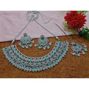 Akruti Collection Silver Plated Crystal Stone And Beads Necklace Set