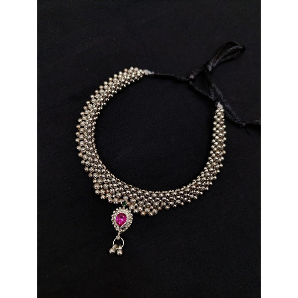 Akruti Collection Oxidised Plated Necklace Set