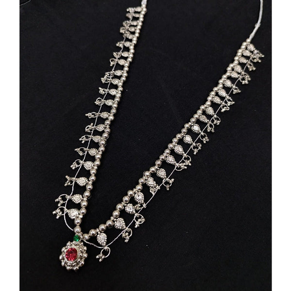 Akruti Collection Oxidised Plated Long Necklace Set