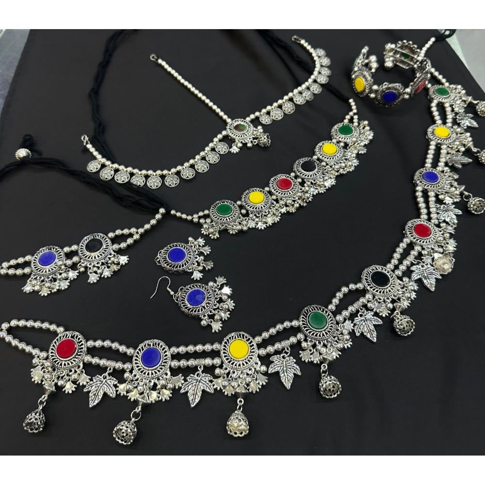 Akruti Collection Oxidised  Plated Multi Color Combo Set