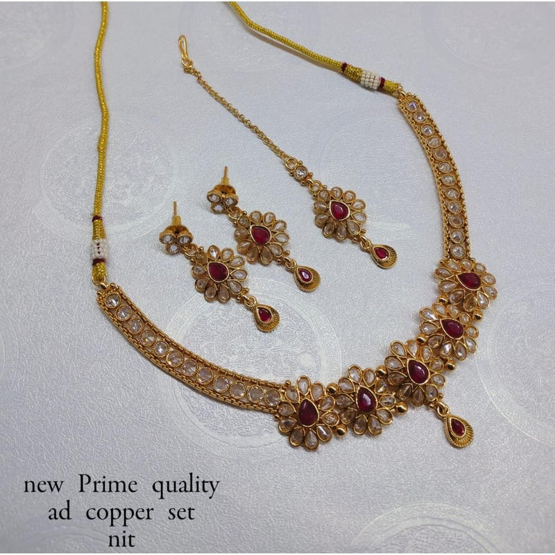 Akruti Collection Copper Ad Stone Necklace Set