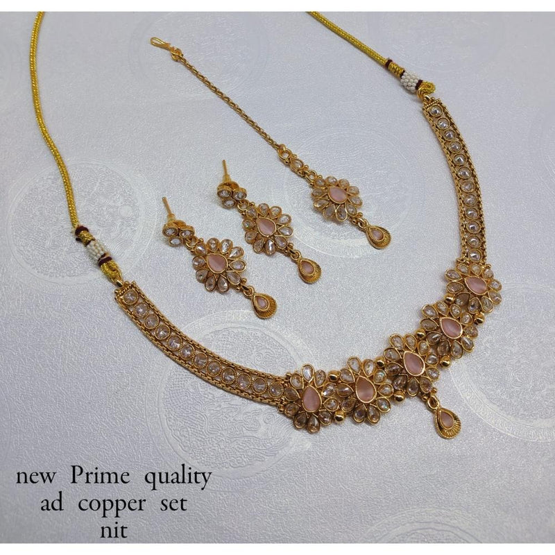 Akruti Collection Copper Ad Stone Necklace Set